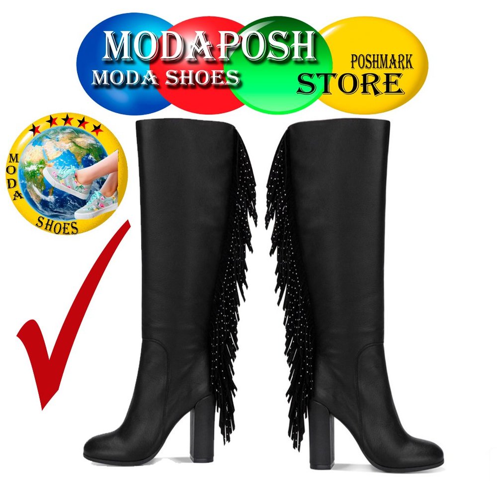 Kenneth Cole Justin Fringe Women Boots Studs Size- 6.5-M COD/196